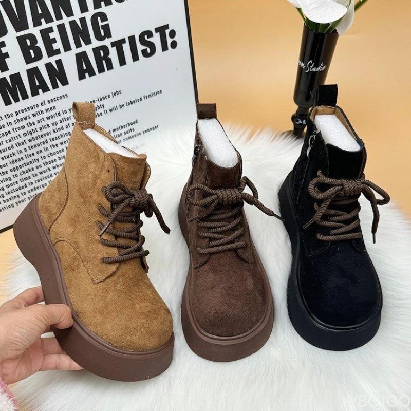 Women's Winter New Height Increasing Plush Warm Short Boots Simple Comfortable Daily Casual Thick Soled Women's Shoes