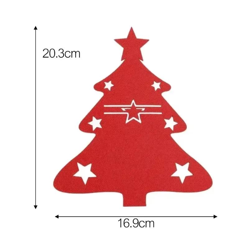 Christmas Cutlery Holders Xmas Tree Shaped Tableware Holder Bags Knife Fork Spoon Set Organizer Bag Pockets Home Decor Wholesale