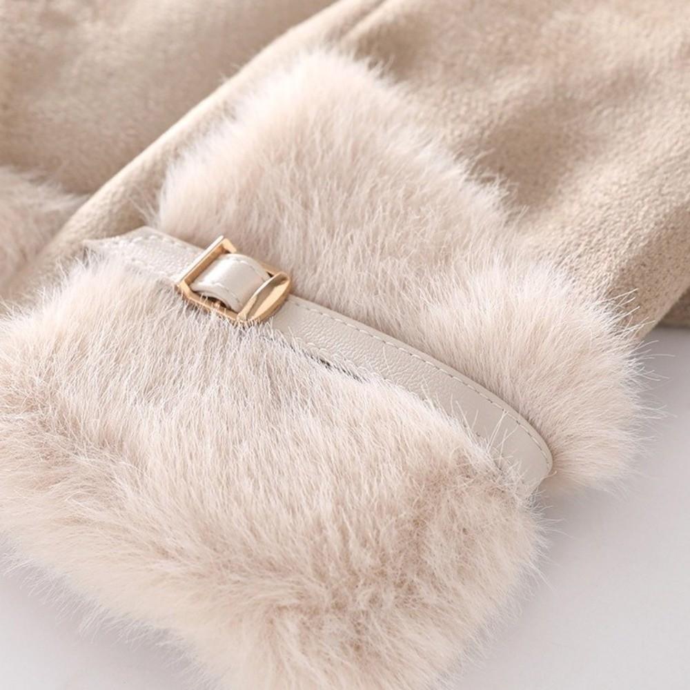 Velvet Women Gloves Thick Cycling Mittens Fashion Winter Suede Gloves Outdoor