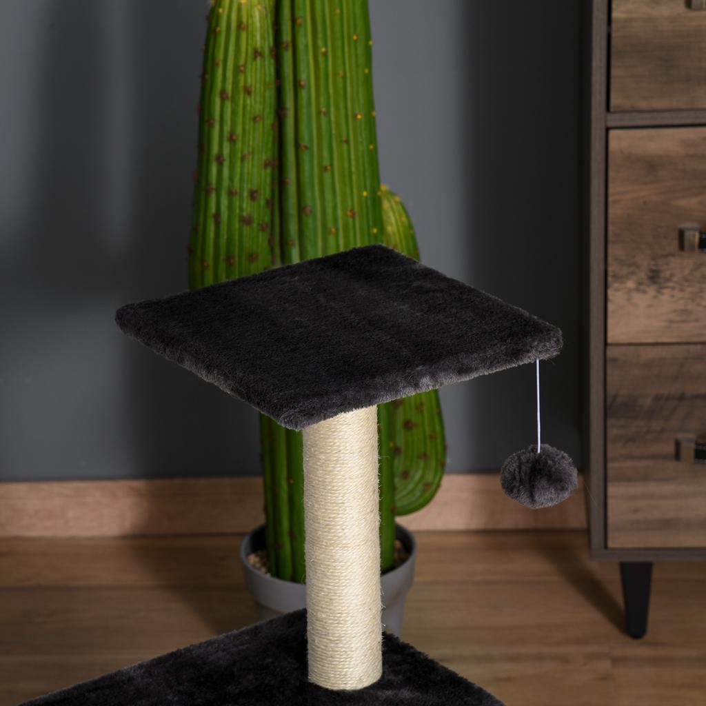 72cm Cat Tree with Scratching Post, Pad for Indoor Cats - Smoky Grey