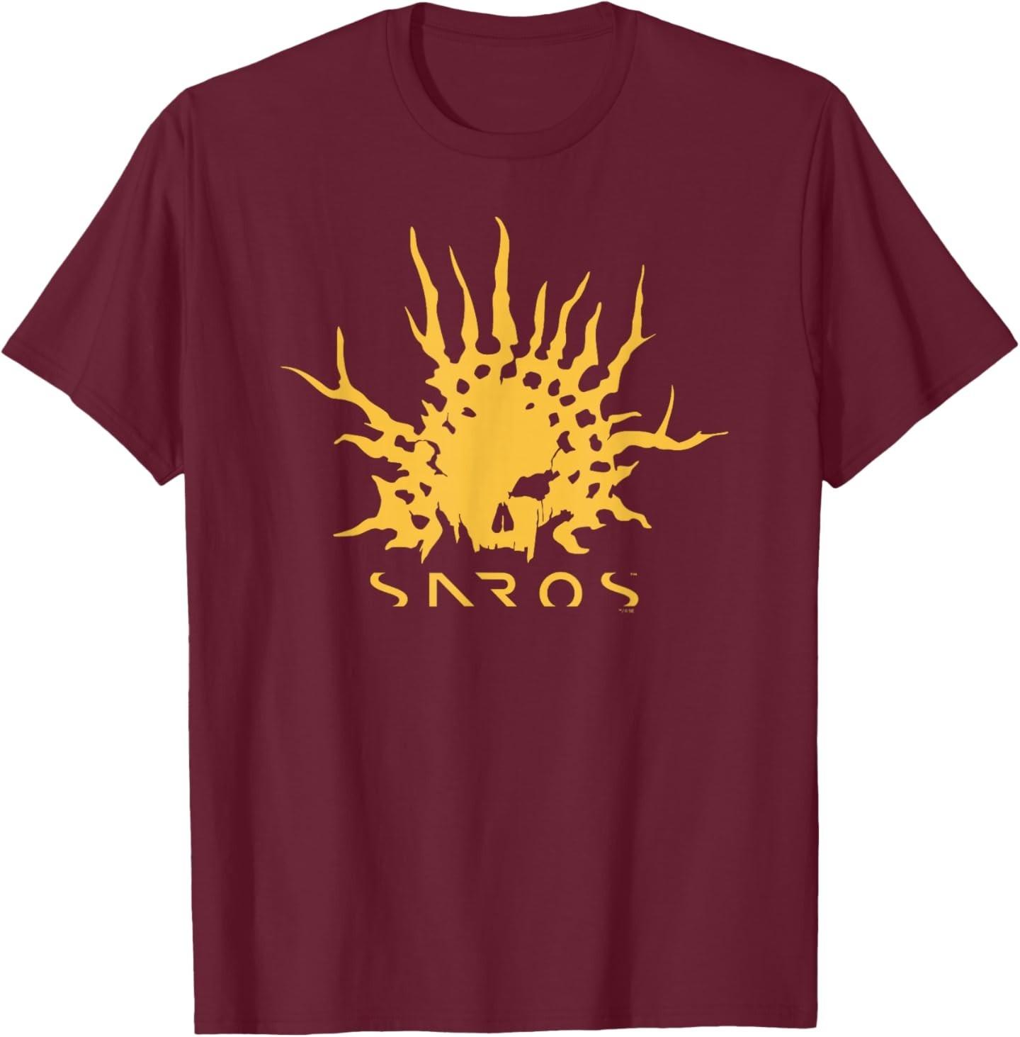 Saros Gold Spiked Sun Logo T-Shirt S