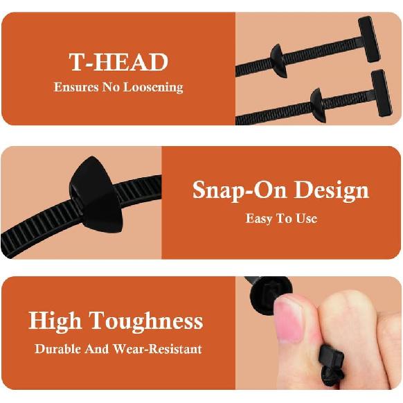 100PCS Nylon Universal Cable Tie Buckle, Automotive Clips Fastener, Self-Locking Zip Ties Holder For Car Repair, Fender Trunk Bumper Retainer, Home &