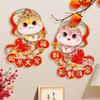 1 pair 3D 2025 New Year Lucky Character Sticker Door Couplet Ornaments  Home Living Room Decor