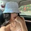 Korean-style internet celebrity versatile mermaid sequin bucket hat for women, simple and face-slimming bucket hat