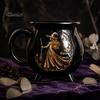 Kaffee Milch Heiße Schokolade Tasse Halloween Hexe Kessel Tasse, 350ml Vintage Gotisch Dreibeiniger Zaubertopf, Tasse für Schwarze Katze Keramik Haus Und Büro Dekoration Drei