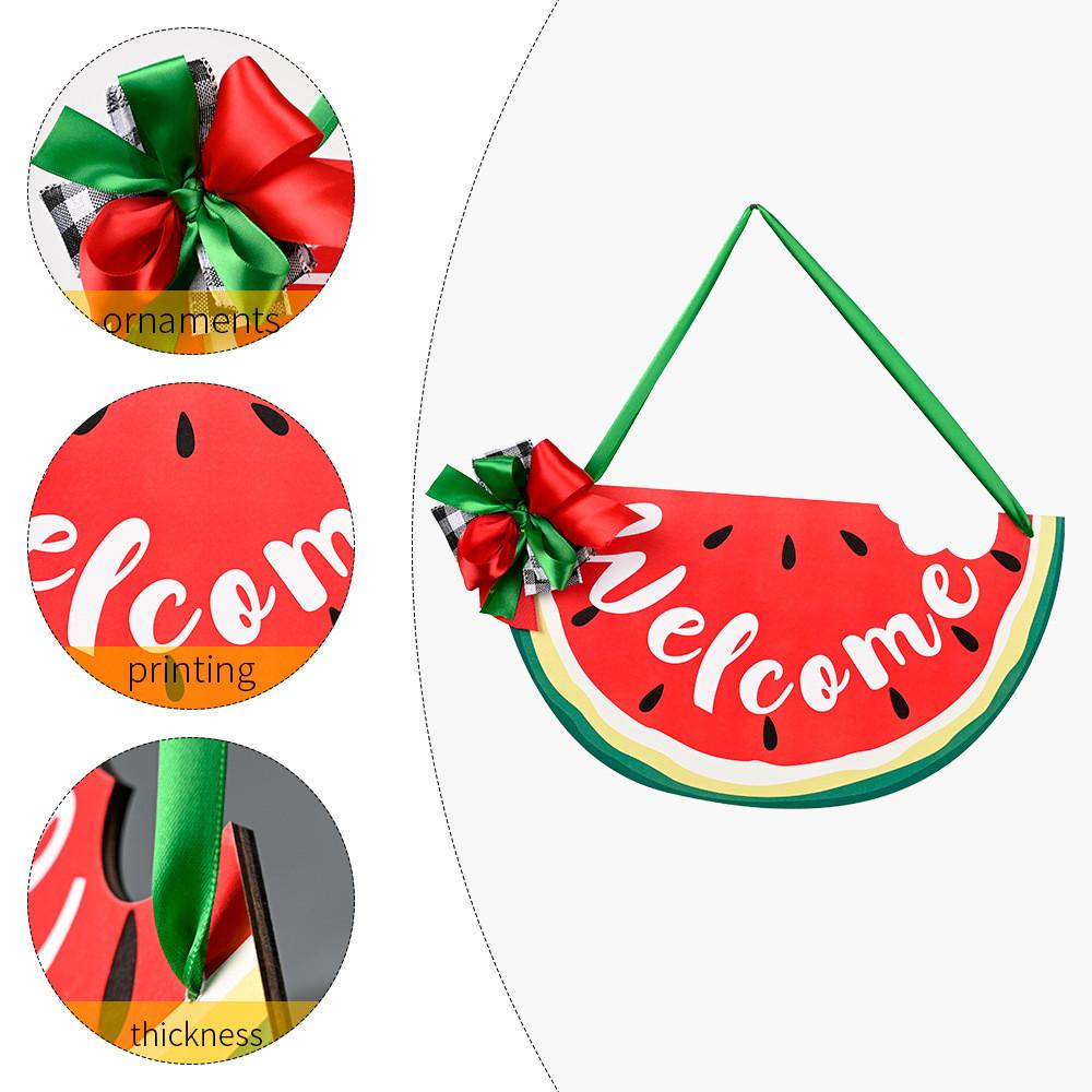 Vibrant Watermelon Style Wooden Door Sign With Elegant Bow For Home Dcor