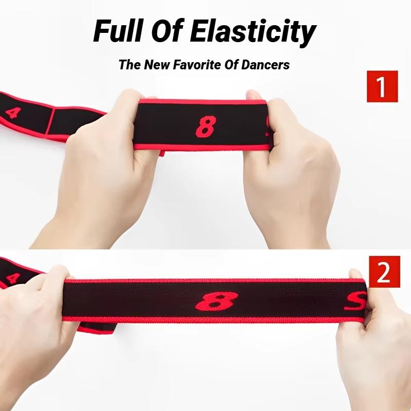 Durable And Safe 8 Section Style Dance Yoga Stretching Belt Pilates Fitness Tension Digital Elasticity Latin Elastic Stretch Resistance Band