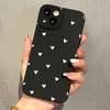 White Heart-shaped Black Matte Phone Case Suitable for iPhone 17 16 15 14 13 12 11 Pro/Max/Plus Anti Drop and Shockproof