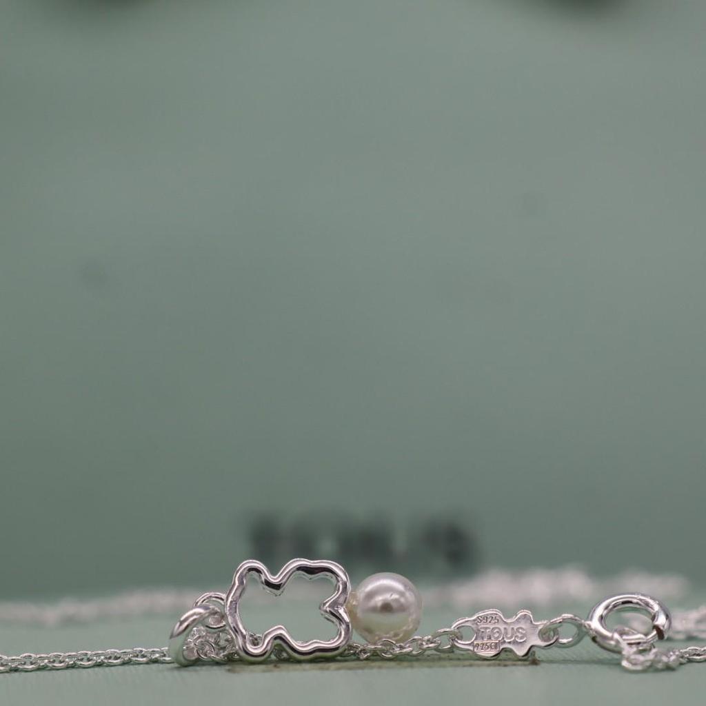 Elegancki europejsko-amerykański naszyjnik z niedźwiedziem ze srebra S925 i słodkowodnej perły – wszechstronna biżuteria walentynkowa