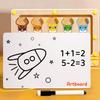 Toddler Montessori Toys 2 In 1 Wooden Magnetic Color & Number Maze with Drawing Board Color Sorting Counting Matching Toy