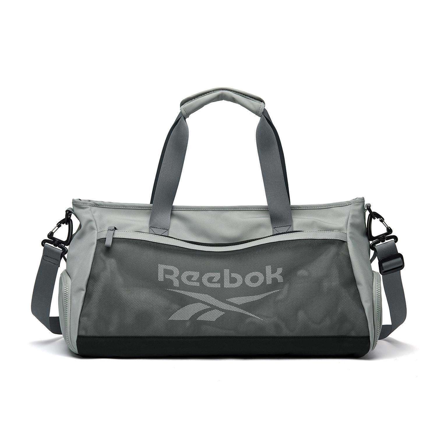 Тканевая сумка Reebok Дорожная сумка Унисекс Обсидиановый черный/Серебристо-серый/Хаки RB250640M