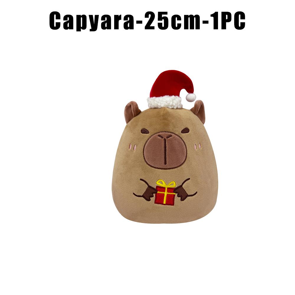1/3/6PCS Santa Snowman Reindeer Plush Pillow Toys Capybara Stuffed Animal Christmas Home Decor Gifts