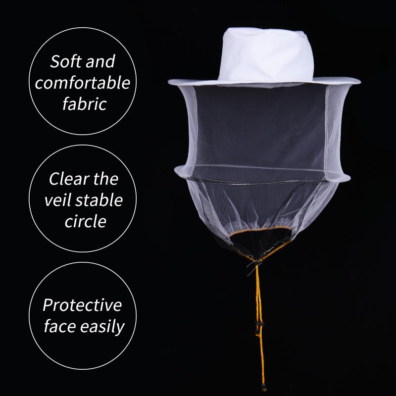 Beekeeping Professional Cap Beekeepers Hat with Brim Face Thickening Sunscreen Half-Length Special Protection Beekeeper