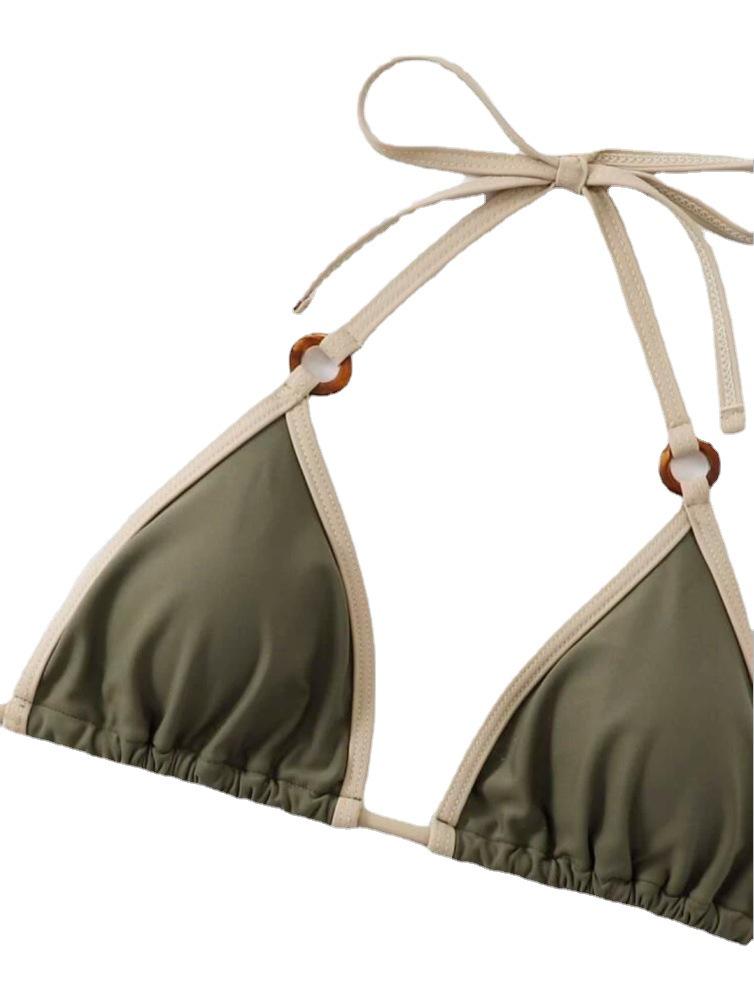 2023 European American Fashion Solid Color Sexy Two-Piece Women's Bikini Swimsuit