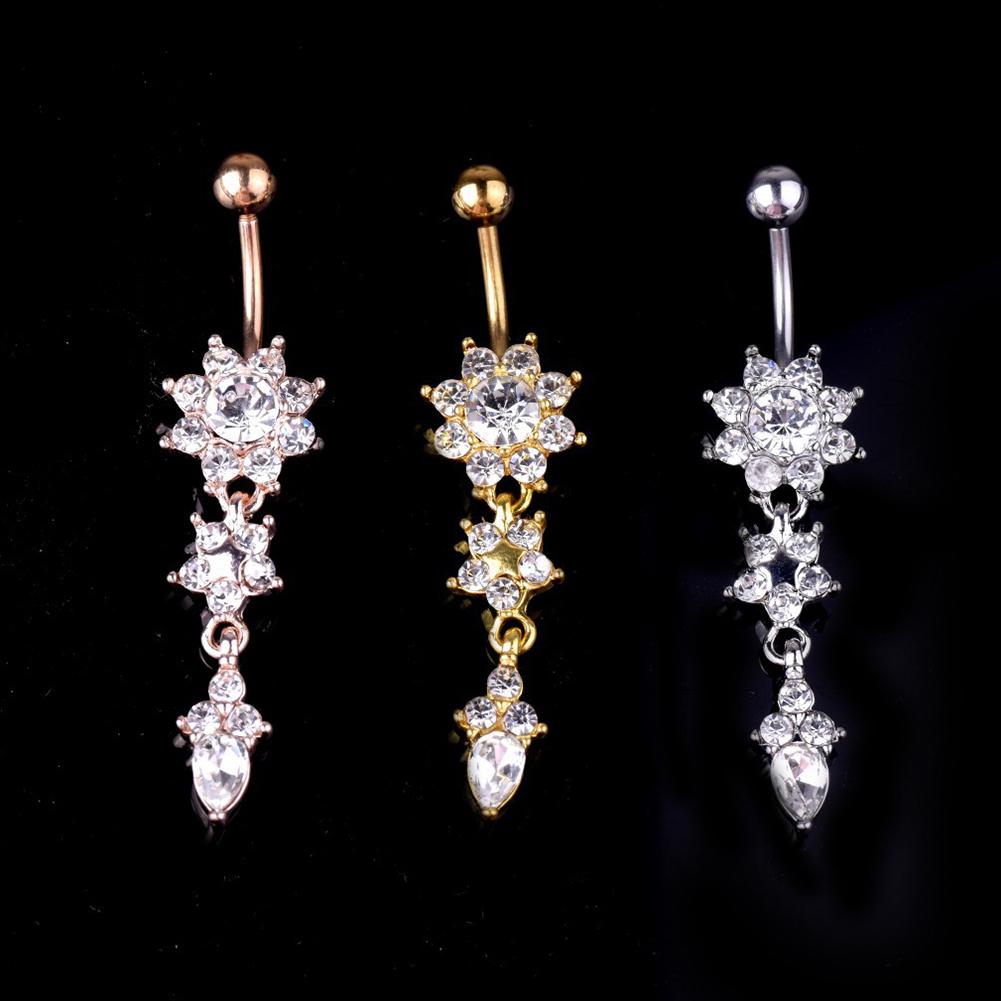 7Pcs/Set Stainless Steel Zircon Belly Button Body Jewelry Navel Ring
