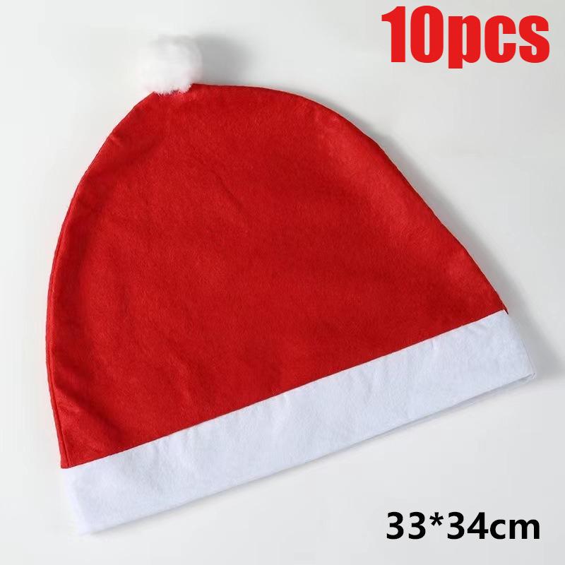 Santa Hat Car Decoration Christmas Car Seat Headrest Cover Seat Protection Christmas Ornaments Car Seat Accessories