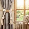 Solid Wood Sticks Curtain Binding Rope Simple Curtain Buckle Curtains Tie Rope  Living Room