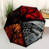 1pc Game of Thrones Map Automatic Folding Personality Personality Cute Umbrella, Portable Collapsible Design, 8-Rib Iron Frame, All-Season Casual Outd