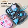 Baby Care Kit 8 Pcs Set, Nail Clipper Comb Brush & Nose Aspirator In EVA Case, Baby Grooming Supplies for Newborn Infan