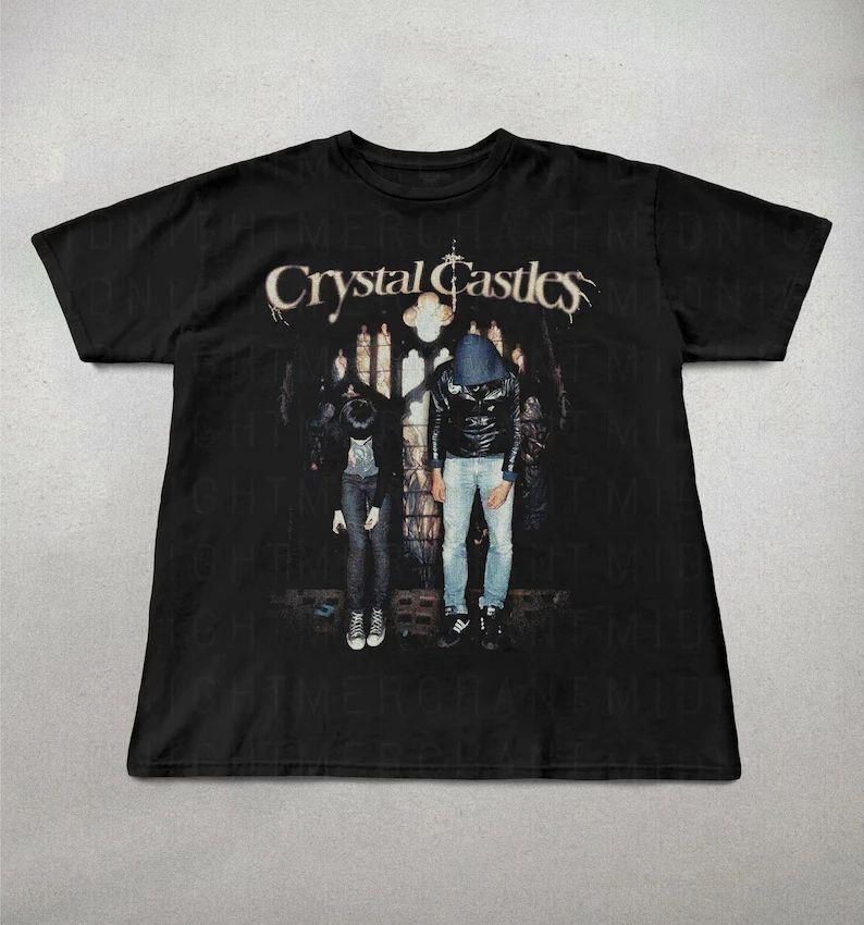 ROCK Vintage T ShirtsCrystal Castle Band Album T-shirt Summer New Style Casual Fashion T-shirt Y2k Punk FashionT-shirts Unisex