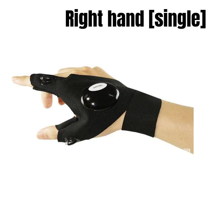 LED Lighted Fishing Gloves, Waterproof Finger Flashlight Gloves for Night Fishing Repair Emergency Use