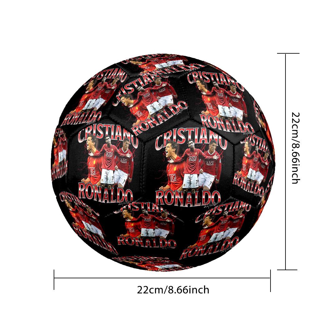 Bola de Futebol Tema Cristiano Ronaldo Tamanho 5 Bola de Futebol Toque Suave Bola de Futebol Profissional para Treino para Esportes ao Ar Livre