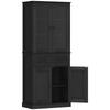 Mobile da Cucina, Credenza, Frontale in Acrilico, Cassetti, 76 x 40 x 182,5 cm, Nero