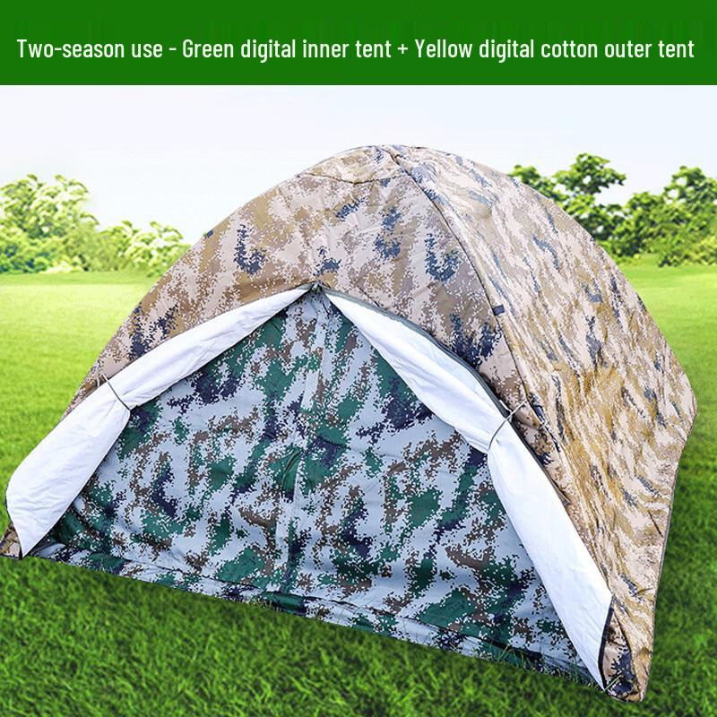 Portable 3-4 Person Double-Layer Camping Tent