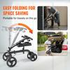Folding Knee Scooter, Carbon Steel Steerable Knee Walker with Height-Adjustable Handlebar & Knee Pad, All-Terrain Solid Wheels, Dual Brakes, Leg