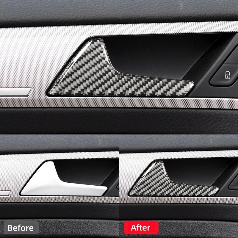 For Volkswagen Golf 7 Gti R Gte Gtd Mk7 2013- Auto Door Switch Handle Cover Carbon Fiber Decor Strip Sticker Car Accessories