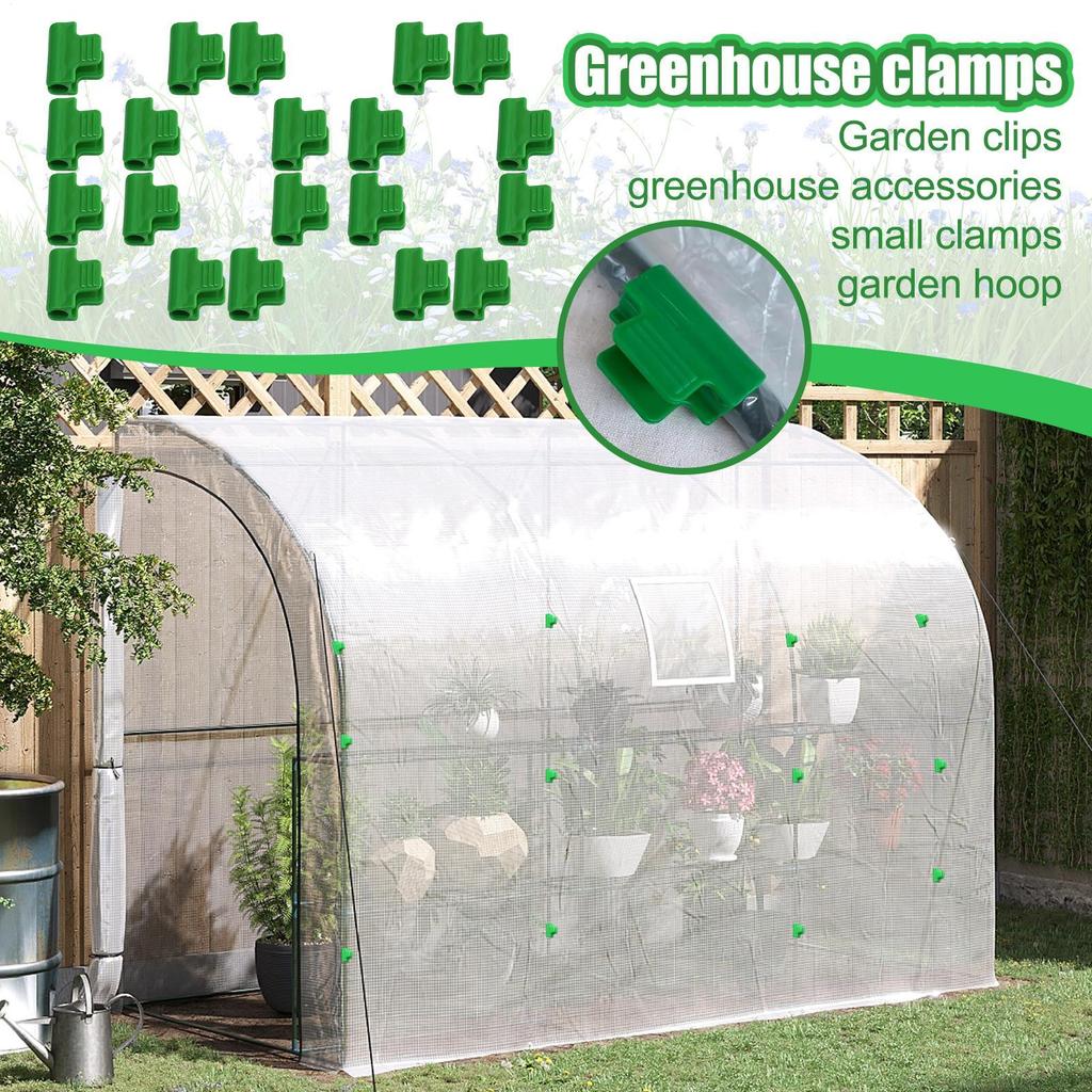 Garden Clips 100 Pieces Greenhouse Film Clamps Reusable Clamp For Planting Frame Covering Netting Garden Hoop Winter Tunnel