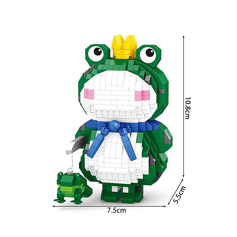 New Frog Prince Assembled Building Blocks Micro Particles DIY Gift 7645A-7646A Frog Cartoon Cute Ornament
