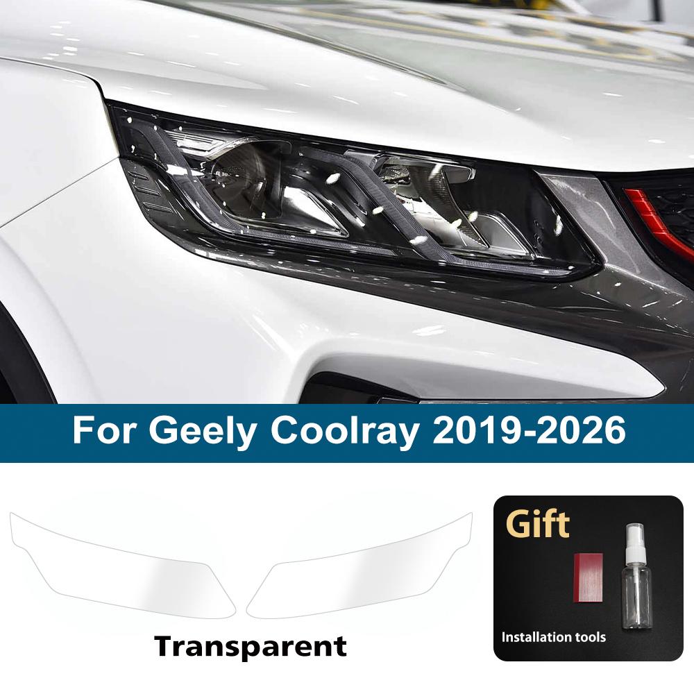 

Для Geely Coolray Coolray L Высокоглянцевая Дымчато-Черная Готовая Пленка для Защиты Фар TPU PPF Комплект Антицарапающая Виниловая Обклейка Чехол For Coolray CLR