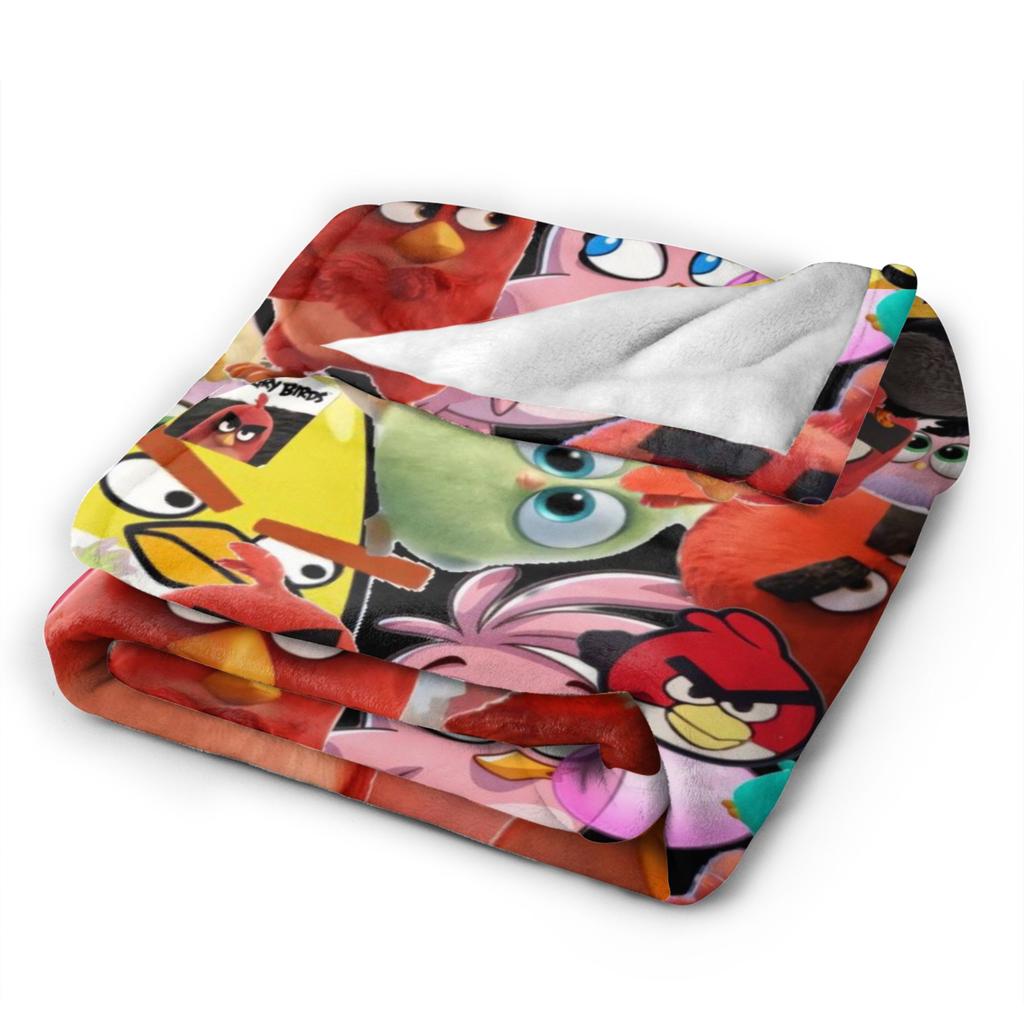 Angrys-birds Shooting Game Blanket Soft Coral Fleece Plush Healing Gifts Throw Blanket Rug Piece