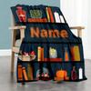 Bookshelf Personalized Text Blanket Throw Customizable Blanket Warmthful Decor Suitable for Seaside Couch Sofa Bedding Four Seasons Universal