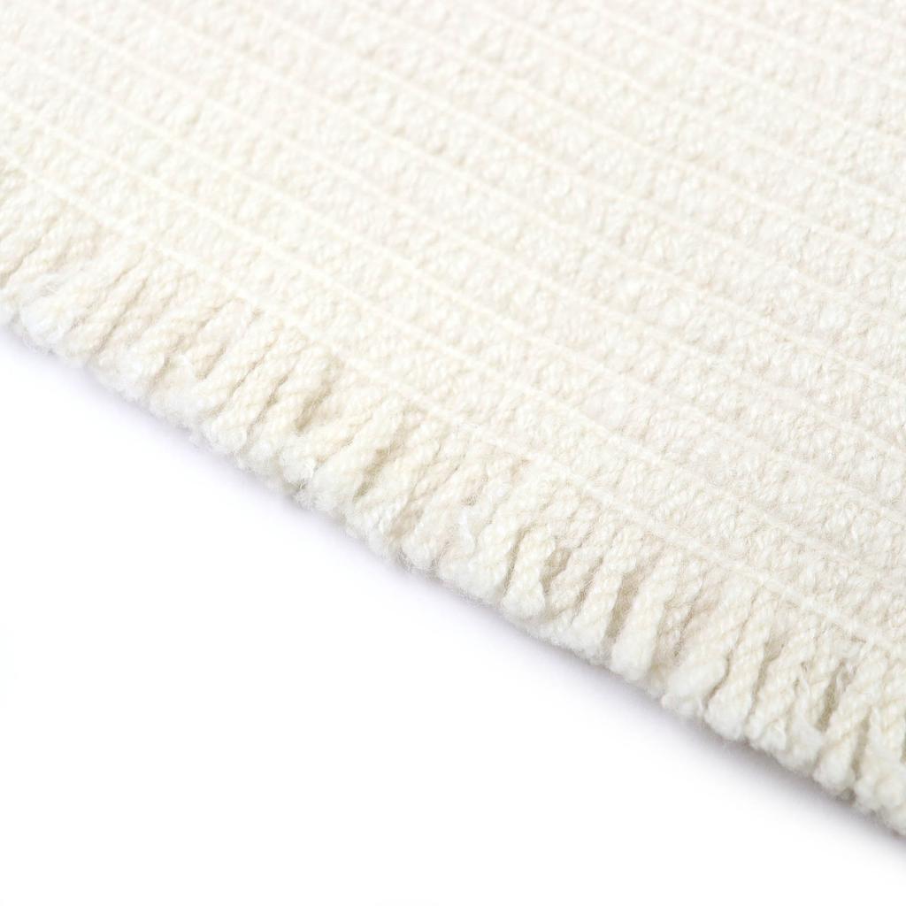 Pristine HERMES shawl H logo leather patch mini fringe large cashmere H693187S Used