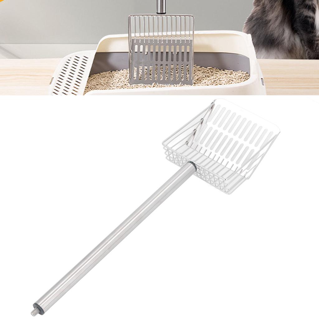   Handle Cat Litter Scoop Stainless Steel Kitty Poop Scooper Chicken Poop Sifter Shovel