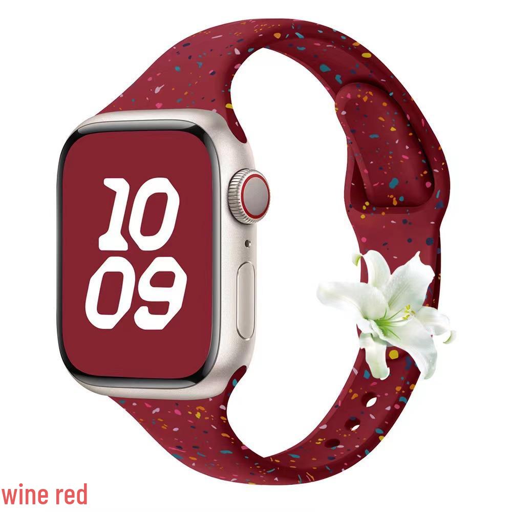 Kompatibel mit Apple Watch 6-10 T-förmiges schlankes Konfetti Silikon Sportarmband