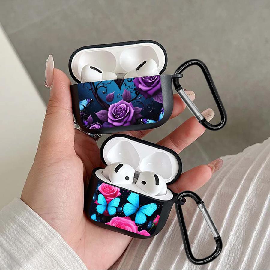 Purple Flowers Earphone Cases Cover Case For Airpods Pro2 Pro Pro3 4 3 1 2