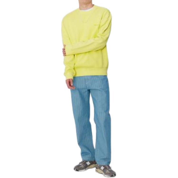 Carhartt WIP Loose Fit Solid Color Crewneck Sweatshirt Men Tops Yellow I033065-29T-GD