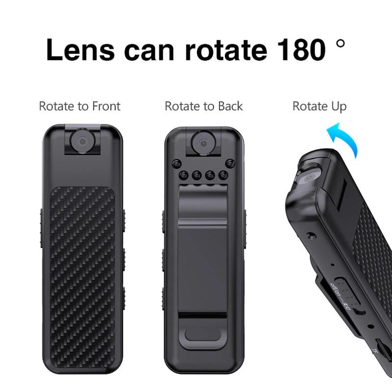 Portable Pen-style Camera, 1080P HD Video Recorder, 180-degree Rotating Night Vision Body Camera