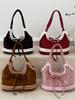 Niche Women's Lambswool Patchwork Bow Tote - Large Capacity Single Shoulder Bag 2025