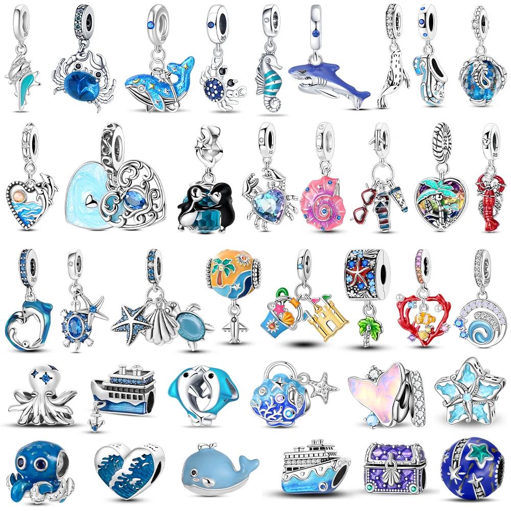 Original Ocean Trendy Copper Dolphin Crab Boat Beach Charms Beads Fit 3Mm Bracelets Diy Thoughtful Fine Jewelry Making Gifts