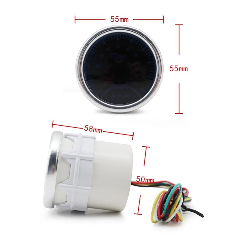 Boost/Vacuum/Water Temp/Oil Temp/Oil Press/Voltage/Tachometer/Air Fuel Ratio/EGT Gauge 52mm Analog Led White Case