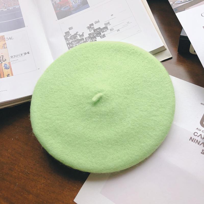 

Шляпа женская осенне-зимняя берет шерстяной британский ретро литературный и простой шляпа художника милая универсальная модная шляпа M（56-58cm）