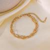 18K Gold Trendy Cuban Link Necklace: European & American Style, Non-Fading, Fashionable Personalized Chain, High-End Jewelry.