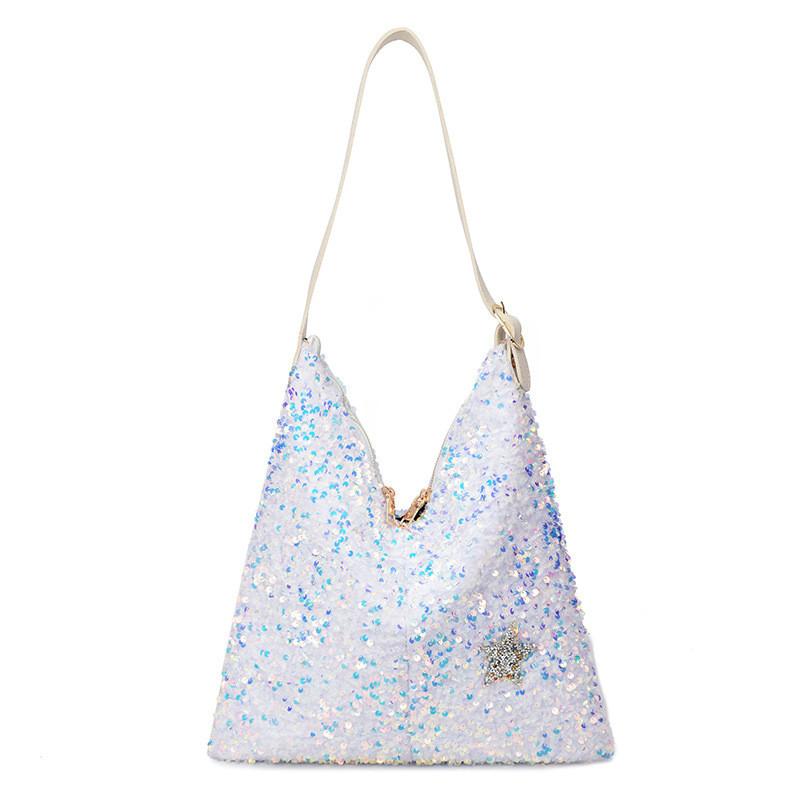 Shimmering Sequin Bucket Bag With Large Capacity For Casual Day And Night Out