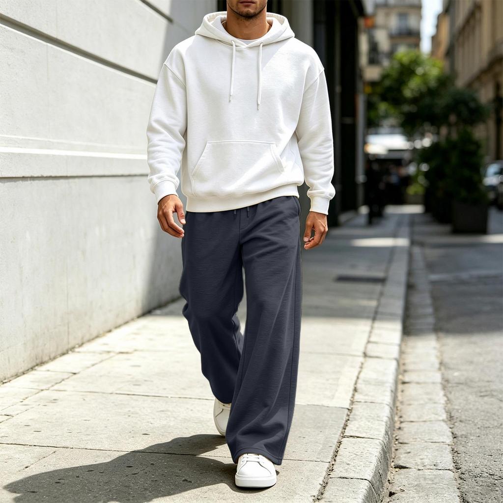 Men's Color Straight Leg Sweatpants, Casual Versatile Athletic Pants for Everyday Wear