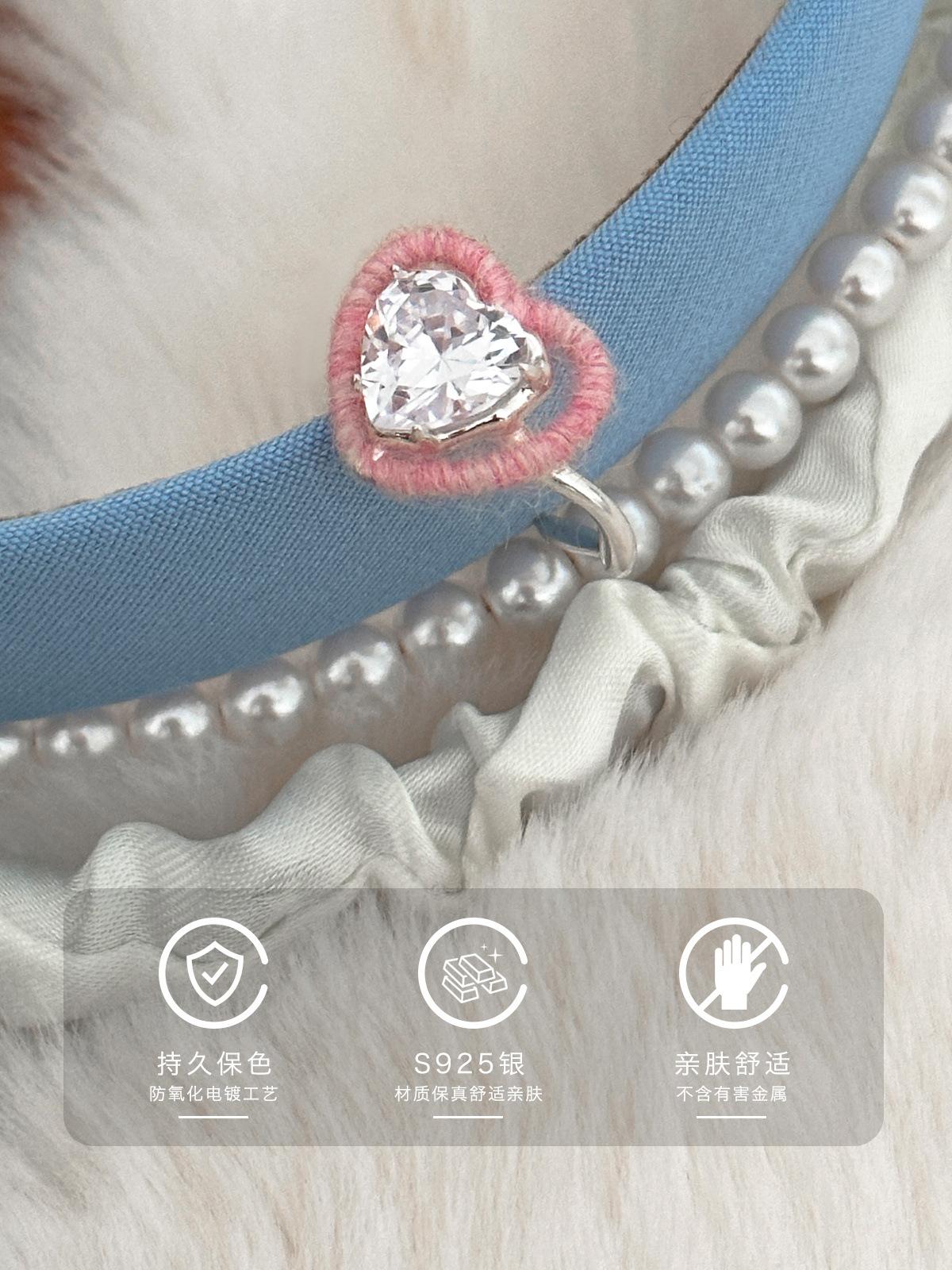 

Кольцо из стерлингового серебра 925 пробы с цирконием, женское, сладкая ниша, плюшевая обертка, любовь, кольцо на указательный палец, регулируемое, новая модель Opening adjustable