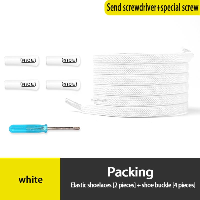 Fashion No Tie Shoe laces Elastic Laces Sneakers Flat Shoelaces without ties Kids Adult Quick Shoe lace Rubber Bands for Shoes